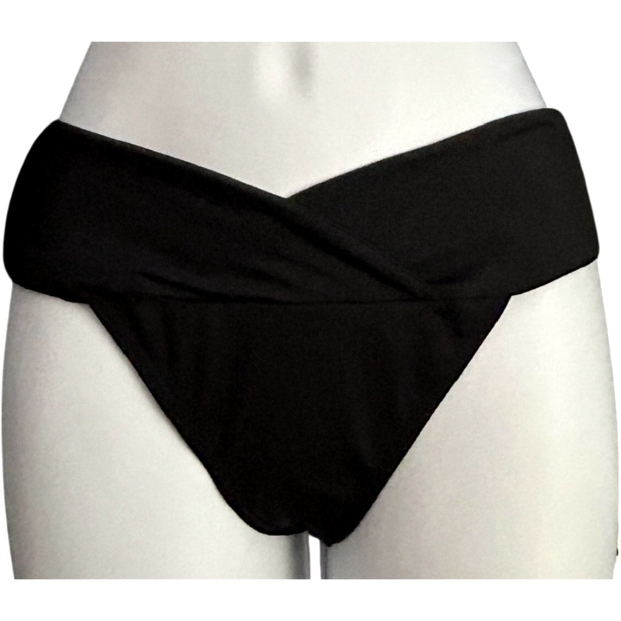Michael Kors Ibiza Euro Gathered Bikini Swim Bottom Solid Black | Size Small NEW