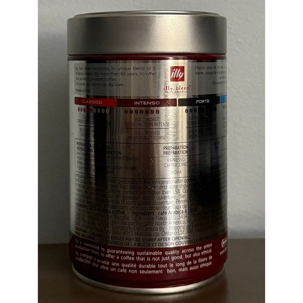 Illy Premium Intenso Bold Roast Ground Coffee 8.8 oz 100% Arabica Factory Sealed