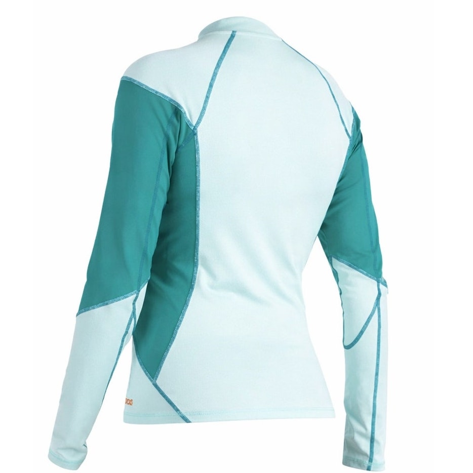 Women's SeaDoo Swim Rashguard Long Sleeve UV 50 Protection Zip Turquoise Sz Med