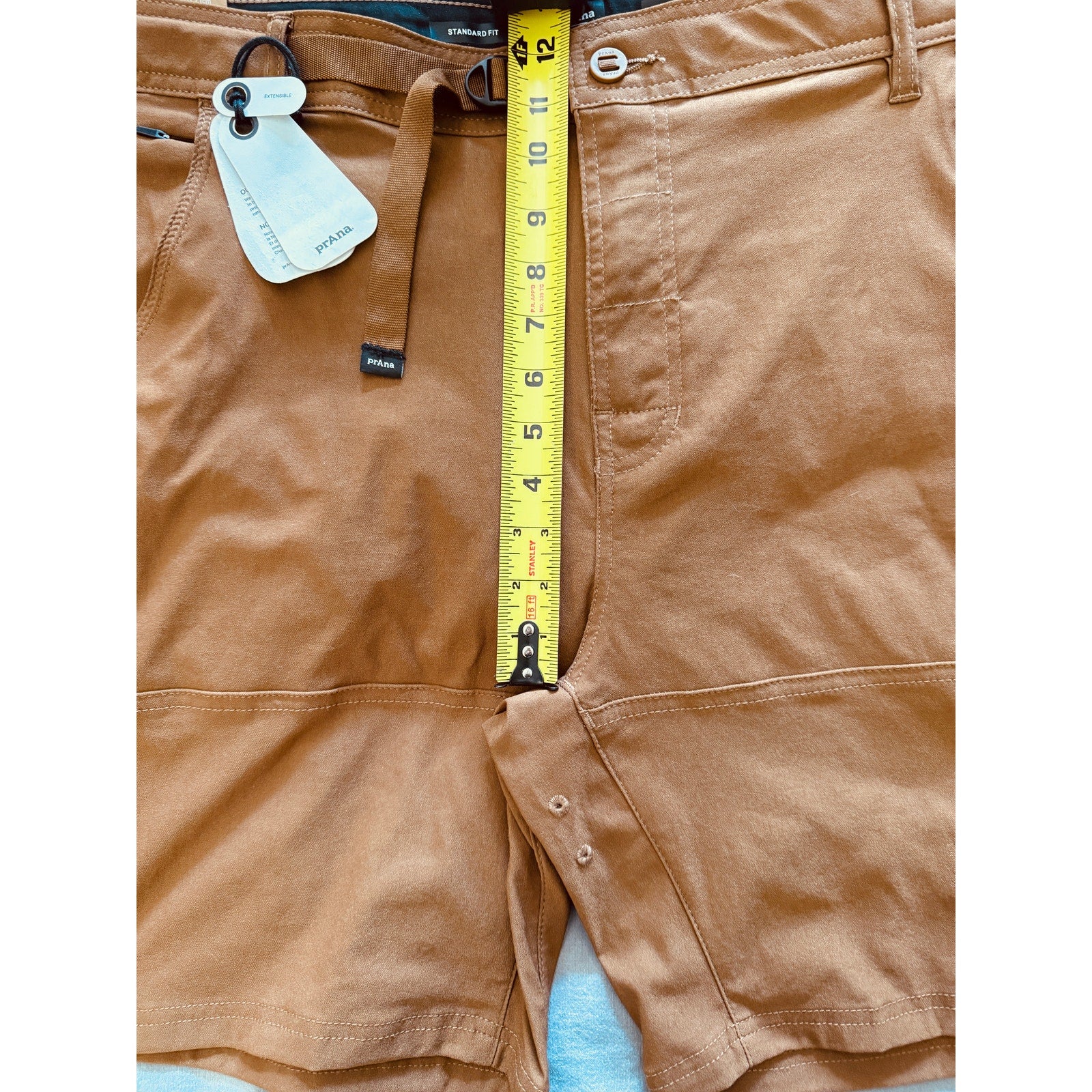 Mens PrAna Stretch Zion Short II w/ Belt Size 40" 8" -Sepia / Rust NWT *Also 38"