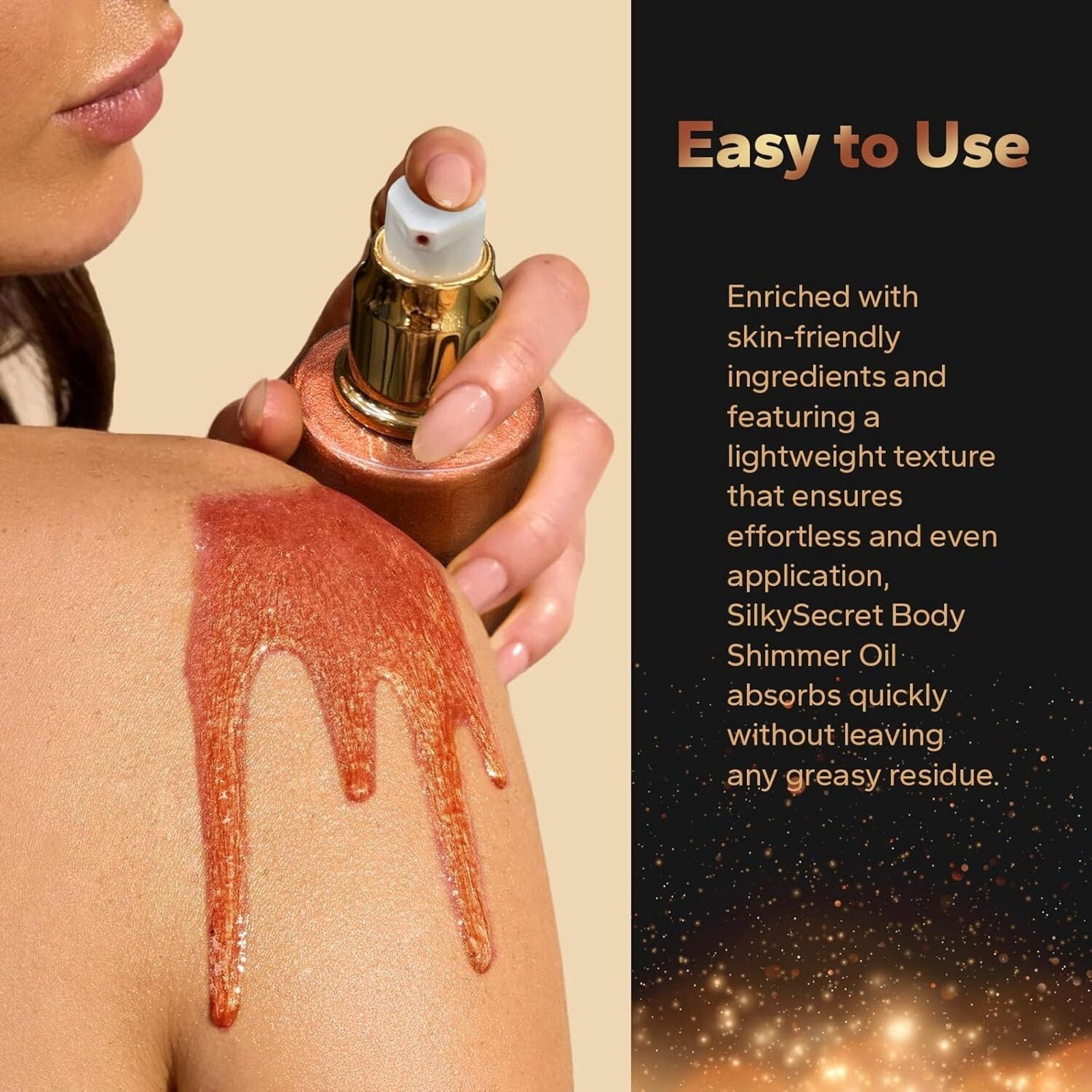 Sexy Silky Golden Brown Body Shimmer Oil Glow Radiant Hydrating Skin 4.1 oz NEW