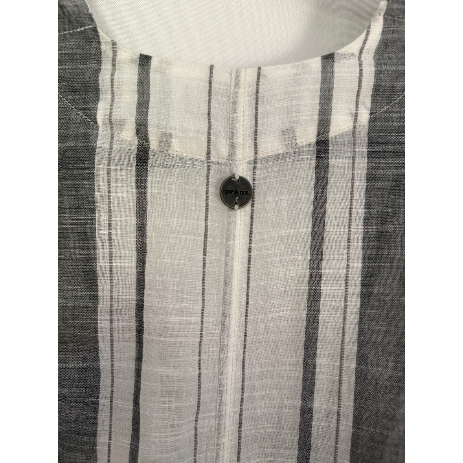 prAna Marina Bay Tunic S • Organic Cotton • Grey Stripe • Relaxed Gauzy Fit NWT