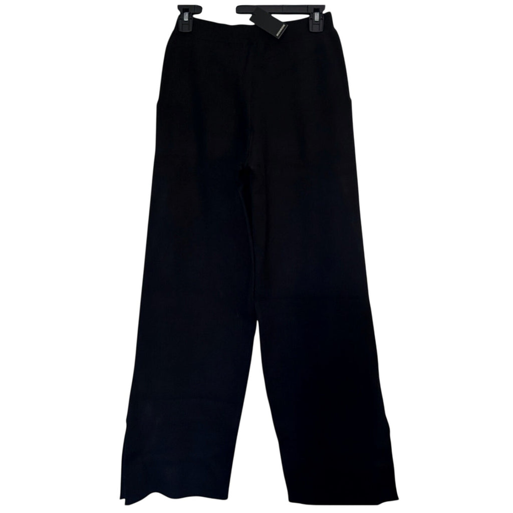 New Monrow Sweater Knit Bootcut Black Pant Feature Ankle Accent Slits Sz XS NWT