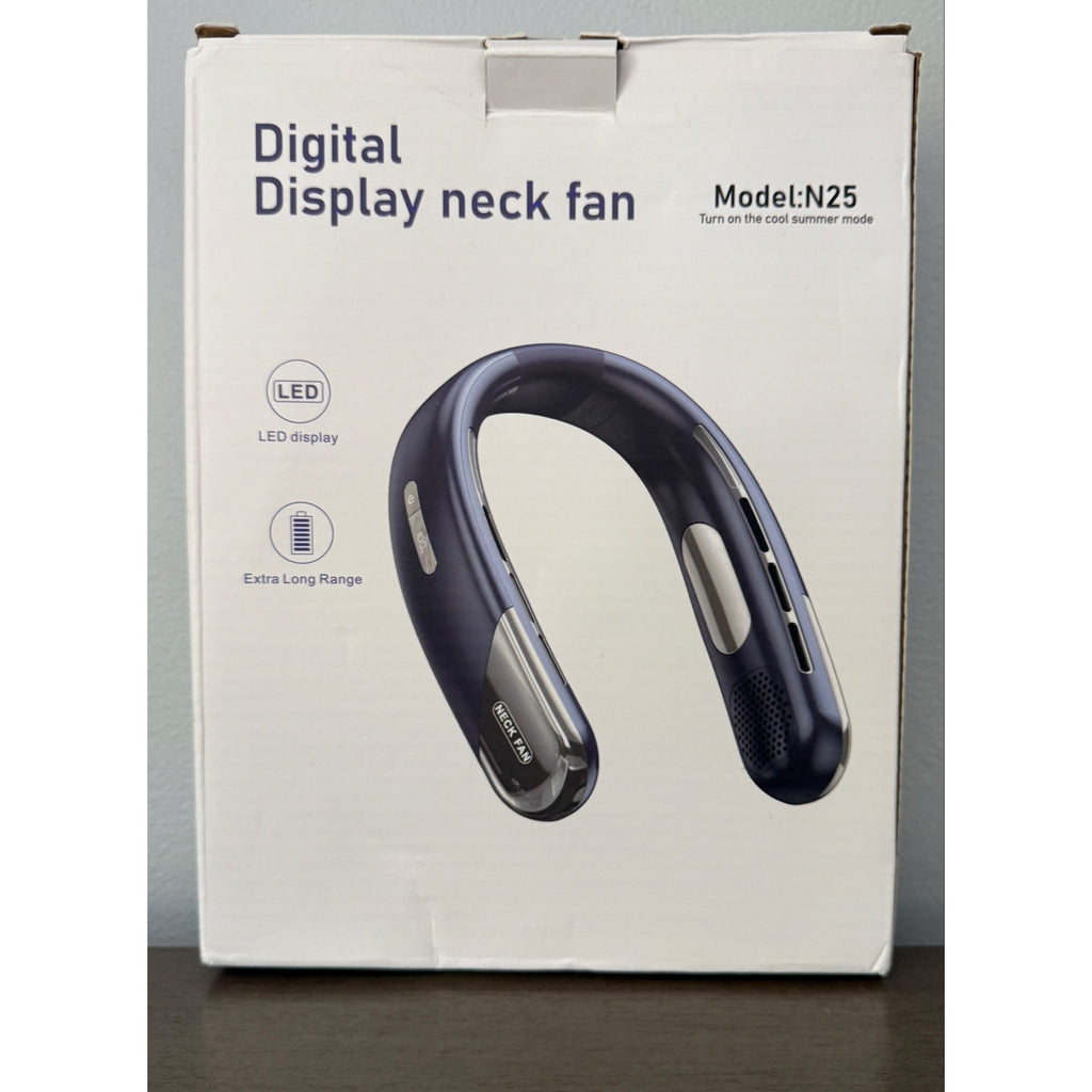 Portable Bladeless Neck Fan 6000mAh USB‑C 5‑Speed Quiet 360° Cooling Lightweight
