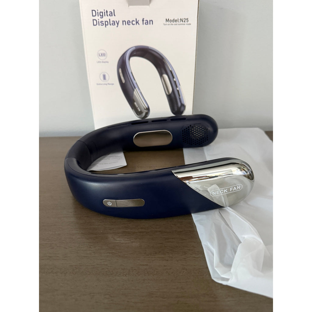 Portable Bladeless Neck Fan 6000mAh USB‑C 5‑Speed Quiet 360° Cooling Lightweight