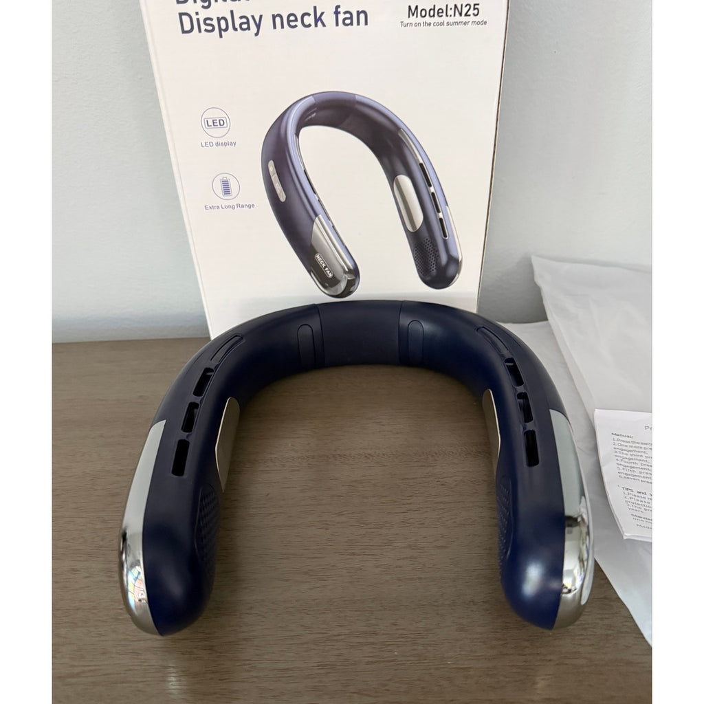 Portable Bladeless Neck Fan 6000mAh USB‑C 5‑Speed Quiet 360° Cooling Lightweight