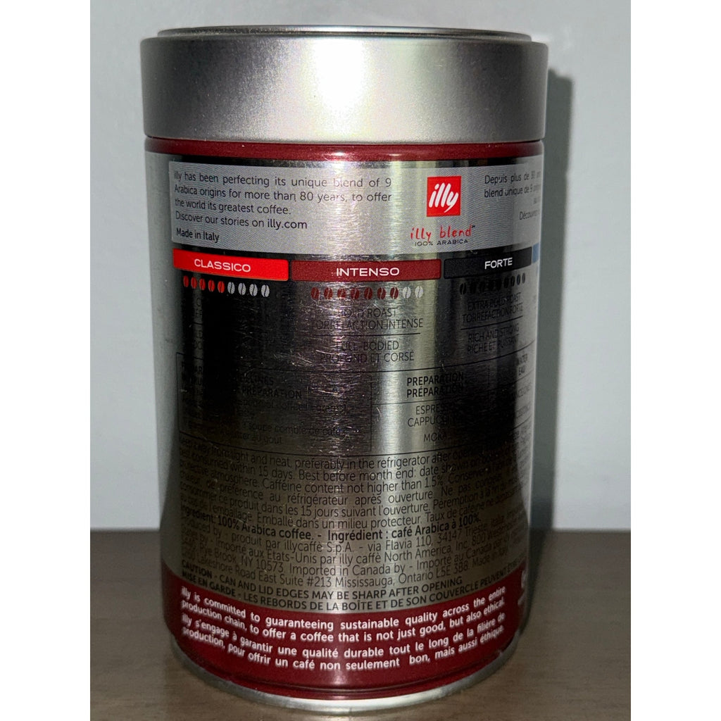 Illy Premium Intenso Bold Roast Ground Coffee 8.8 oz 100% Arabica Factory Sealed