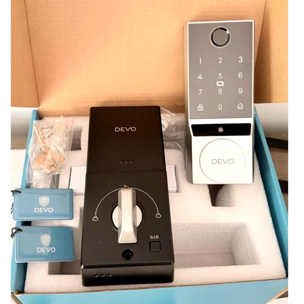DEVO G2 Keypad Deadbolt Smart Lock Fingerprint Keypad IC Card Matte Black NOB