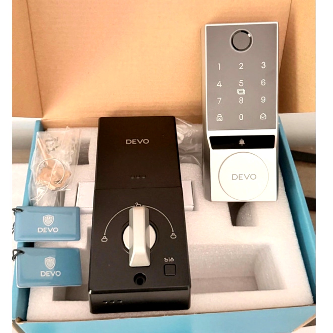 DEVO G2 Keypad Deadbolt Smart Lock Fingerprint Keypad IC Card Matte Black NOB