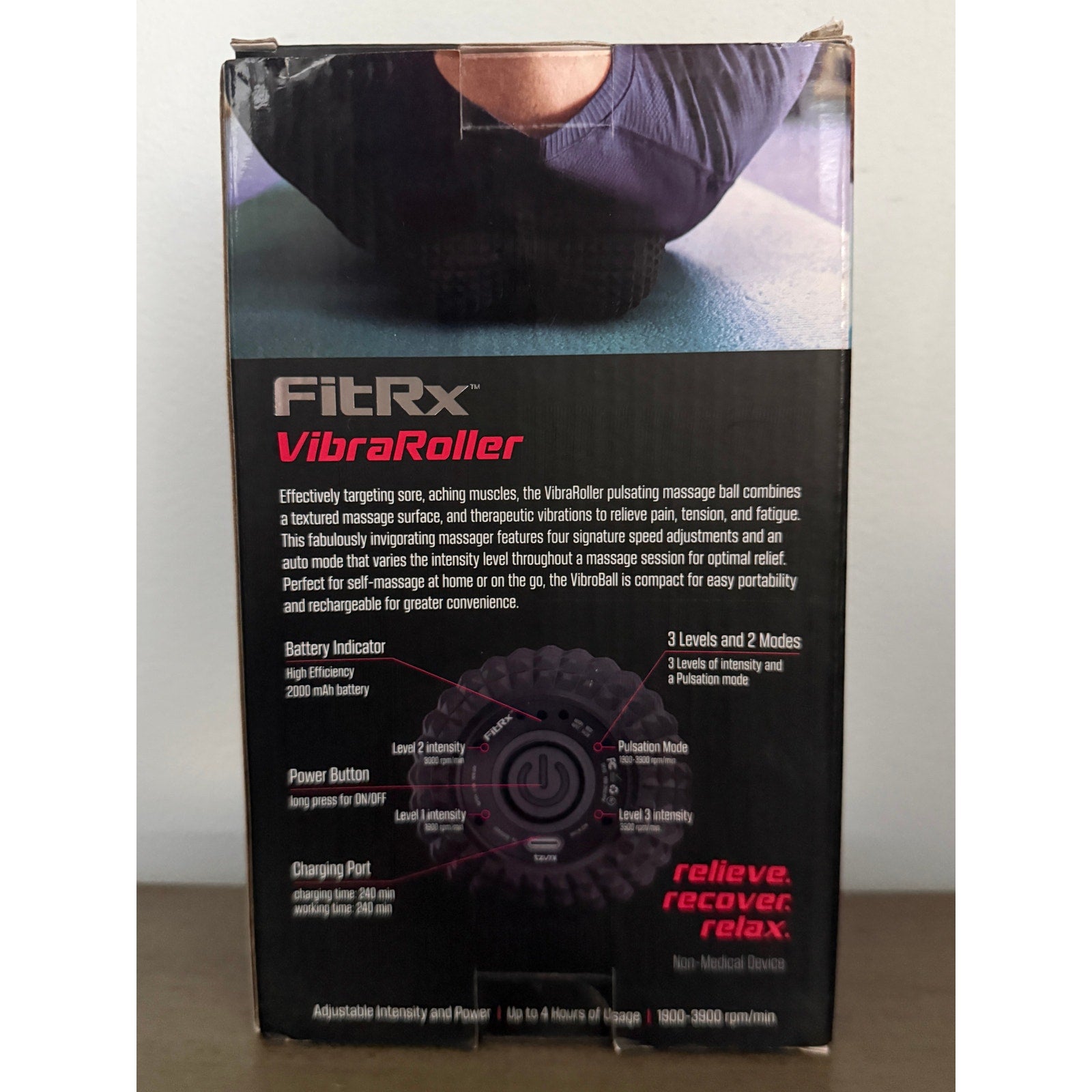 FitRX VibraRoller Vibrating Foam Roller FR‑VR100 Pain Relief New Sealed