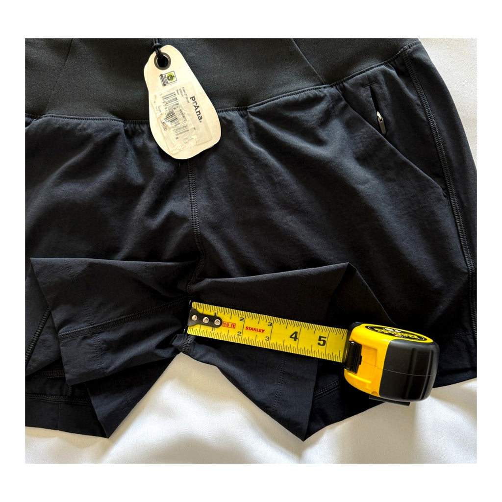 Women's Prana Koen Sz Small 5" Short Black Lightweight Hiking Activewear NWT