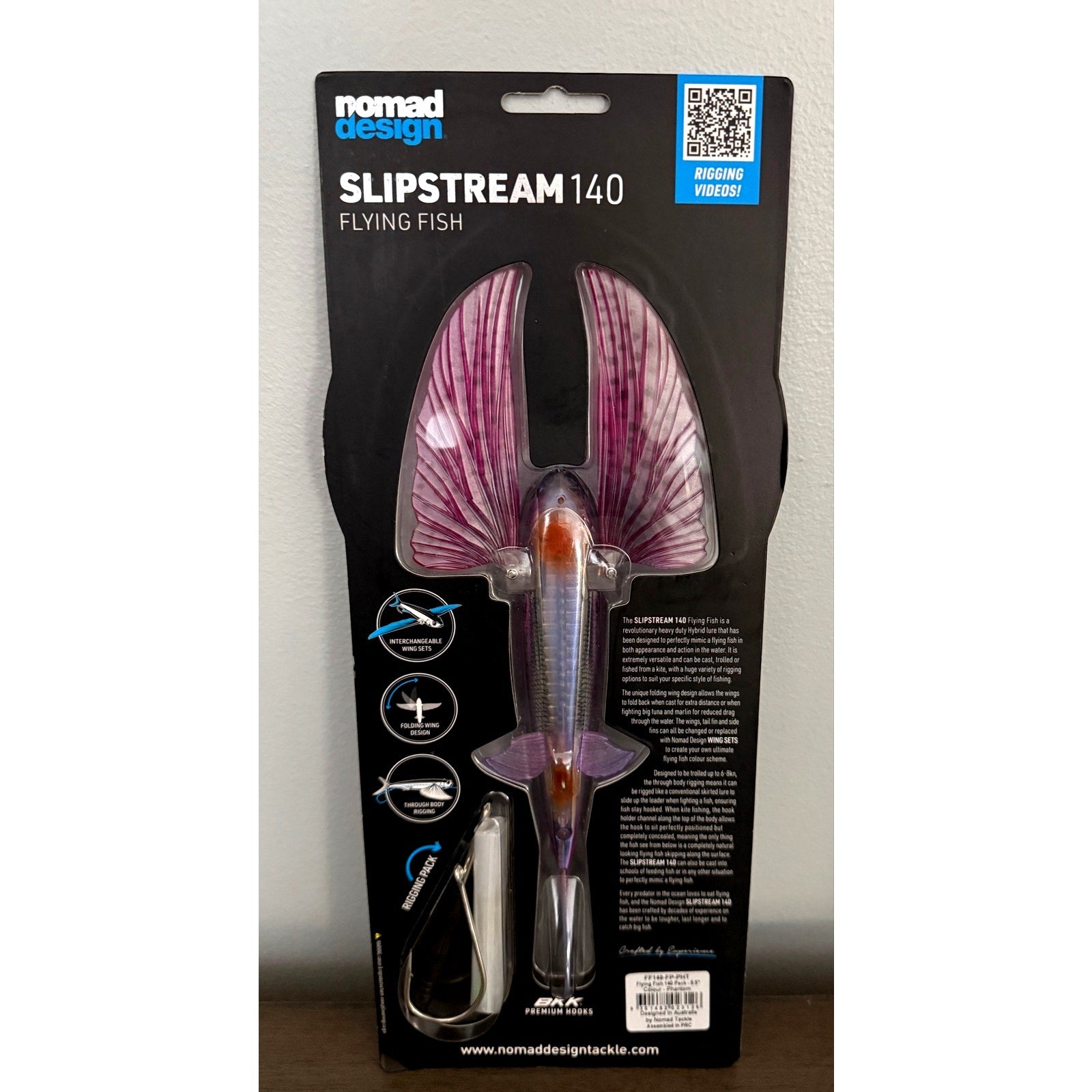 Nomad Design Slipstream 140 Flying Fish Purple Oceanic 5.5in Flying Fish Lure