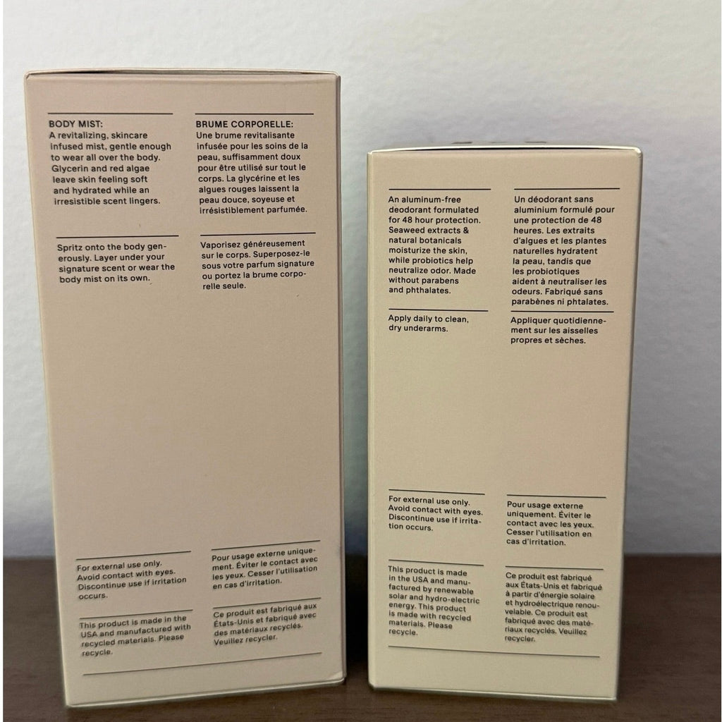 Salt & Stone Santal & Vetiver Full Size Body Spray & Deodorant NEW in Boxes