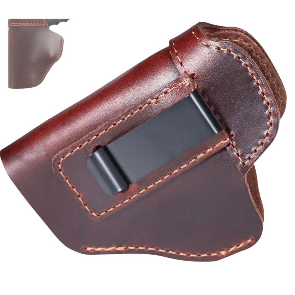 Genuine Hand Crafted Leather Holster Small Hand Piece Right Handed Burgundy NEW