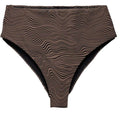 PrAna Lahari High Waisted Bikini Bottom Mauve Black Wave Print Sz Medium NWT