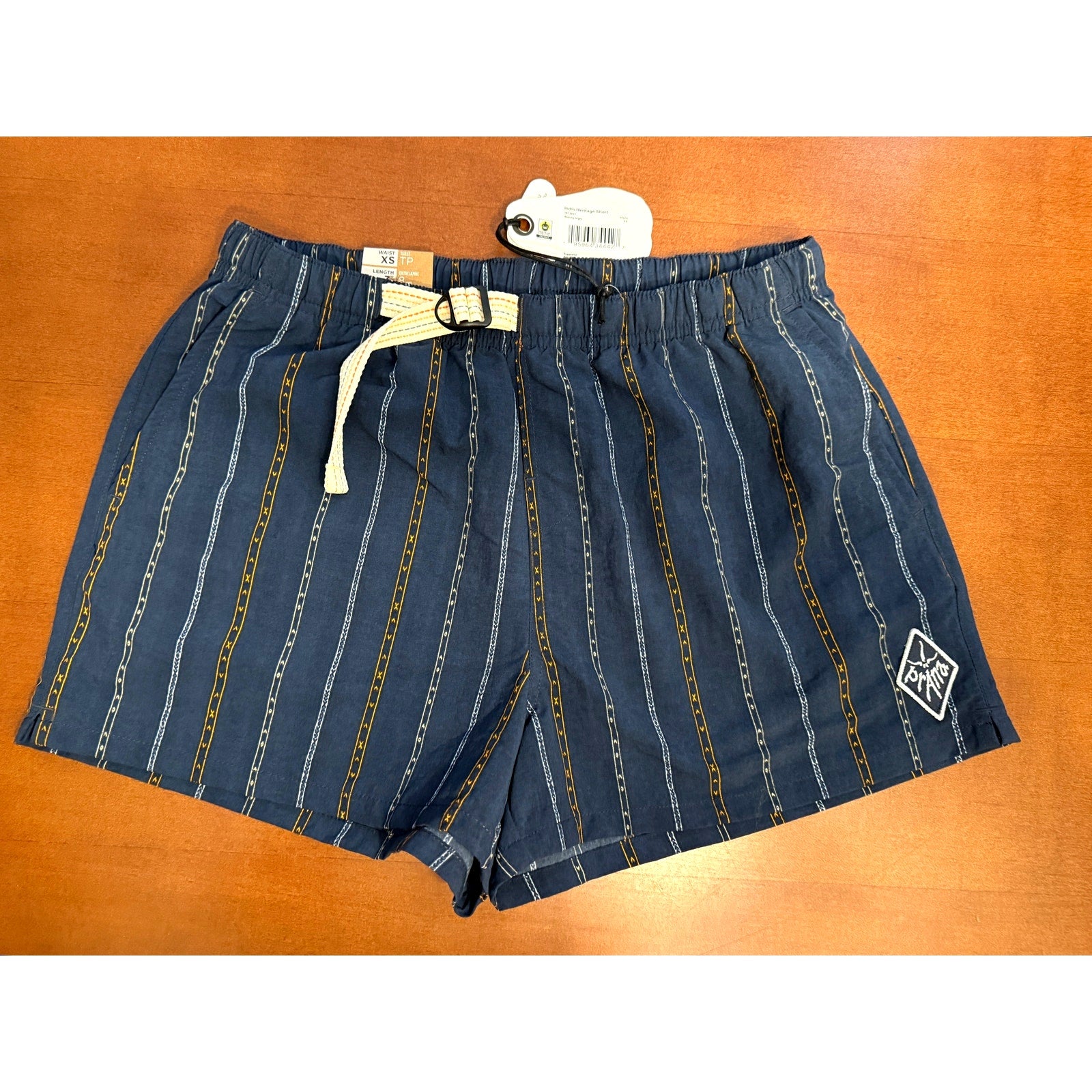 Womens Prana 90s Style Inspired Indio Heritage Shorts Stormy / Navy Sz Small 3"