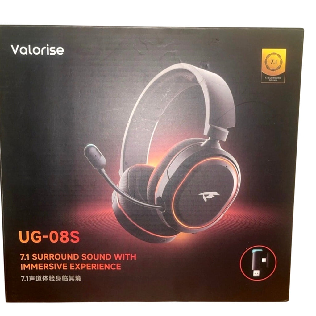 Valorise UG‑08S Wireless Gaming Headset 7.1 Surround Sound 100H Battery ENC Mic