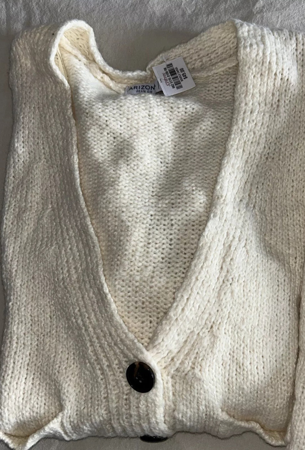 New Arizona Gap AE Fluffy Soft-Knit Button Up Cardigan Sweater Off White Size XS