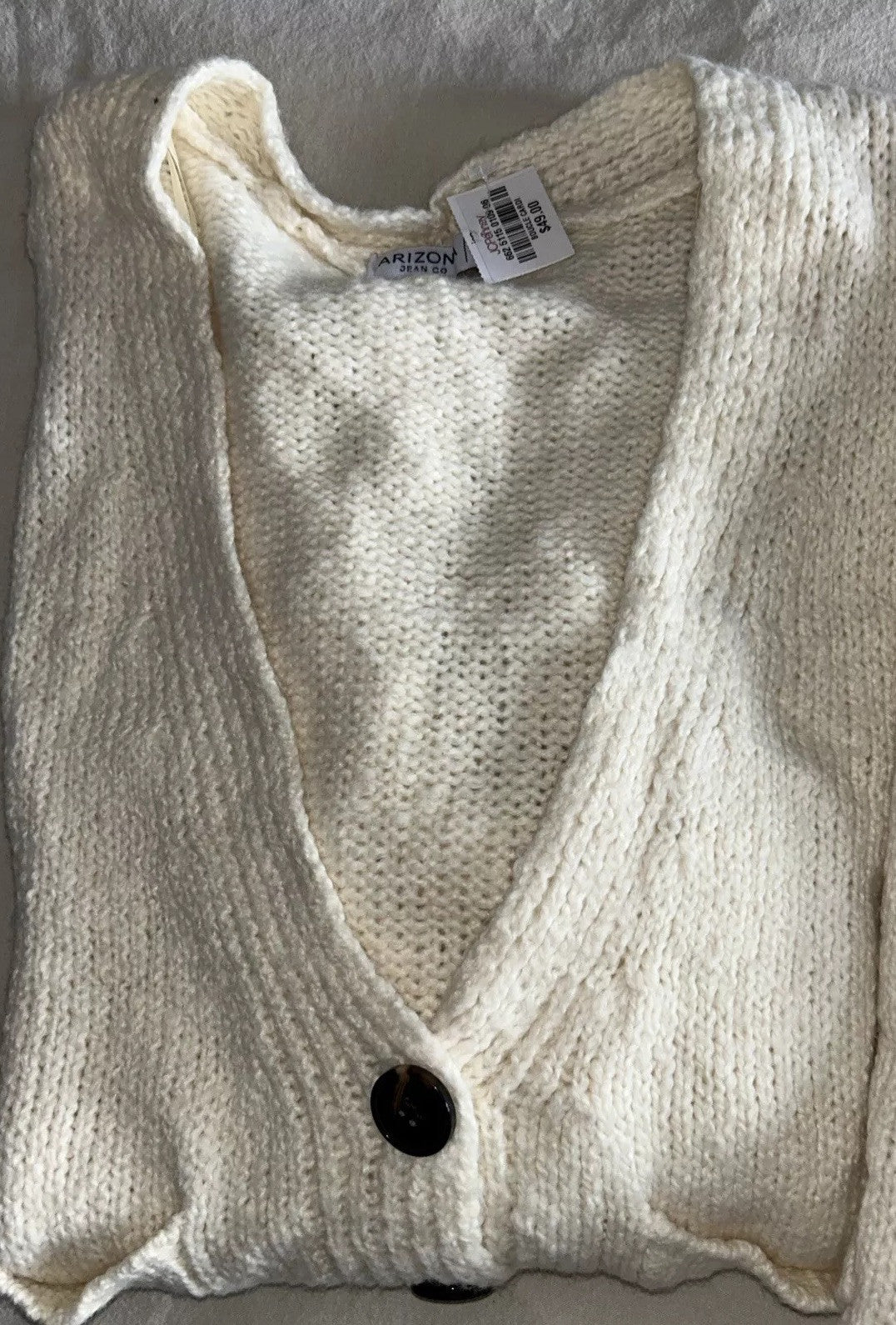 New Arizona Gap AE Fluffy Soft-Knit Button Up Cardigan Sweater Off White Size XS